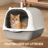 Fully Enclosed Cat Litter Box – Effectively Filters Cat Litter, Easy to Add & Clean Litter, Removable Design for Easy Cleaning