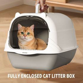 Fully Enclosed Cat Litter Box – Effectively Filters Cat Litter, Easy to Add & Clean Litter, Removable Design for Easy Cleaning