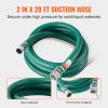 Suction Hose Kit for Water Pump, with 2 in x 65 ft Blue Backwash Hose, 20 ft Green Suction Hose, and Steel Round Hole Strainer, Camlocks, Clamps